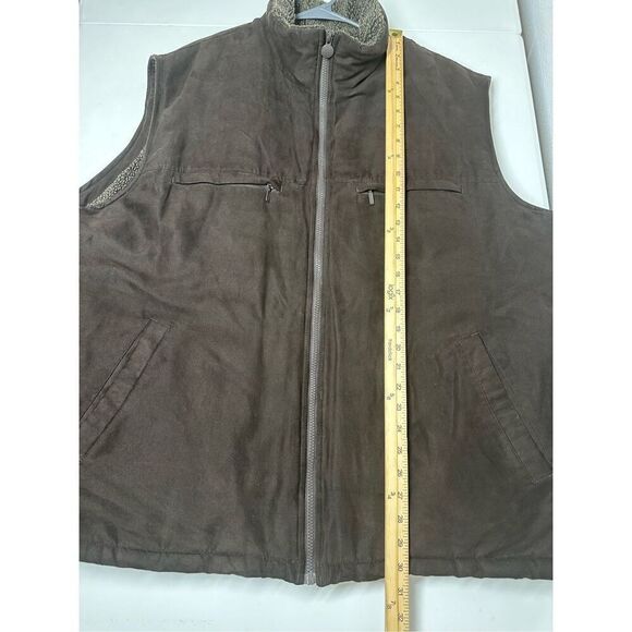 Vintage RAINFOREST Men’s Faux Shearling Lined Vest Size 3XL Brown - Picture 4 of 12